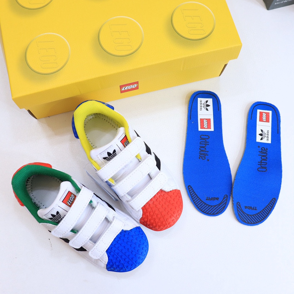 ADIDAS 70*hàng Có Sẵn*Giày Thể Thao Đầu Vỏ Sò Lego Hợp Xu Hướng Thời Trang Giản Dị Cho Trẻ Em Bé Trai Bé Gái