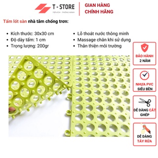 Tấm Thảm Nhựa Ghép Chống Trơn Trượt T-STORE Lót Sàn Chống Trơn Nhà Tắm, Nhà Vệ Sinh