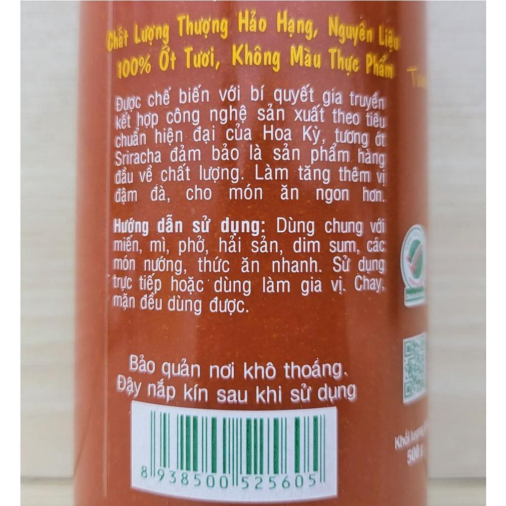 [THÙNG 12 chai x 500g] TƯƠNG ỚT SRIRACHA [VN] VỊ HẢO Sriracha Chilli Sauce