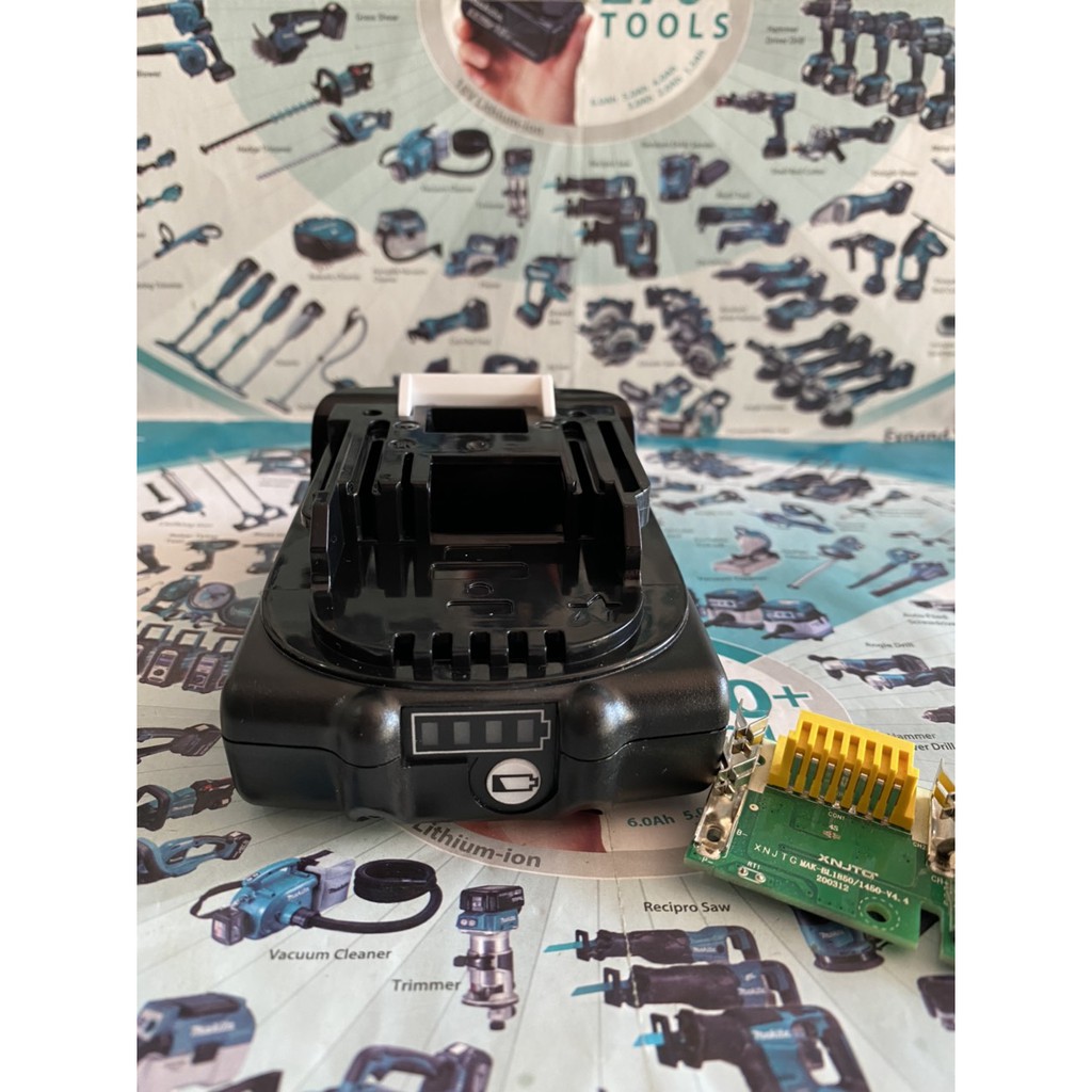 Vỏ  mạch pin Makita 18V 1 hàng cell 5S-1P có tem đáy, mạch nhận sạc zin. BN.