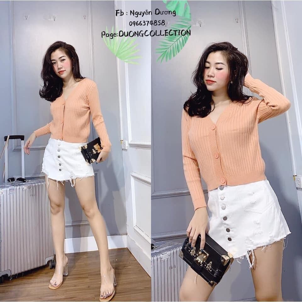 Áo cardigan len mịn 3 KHUY siêu cá tính