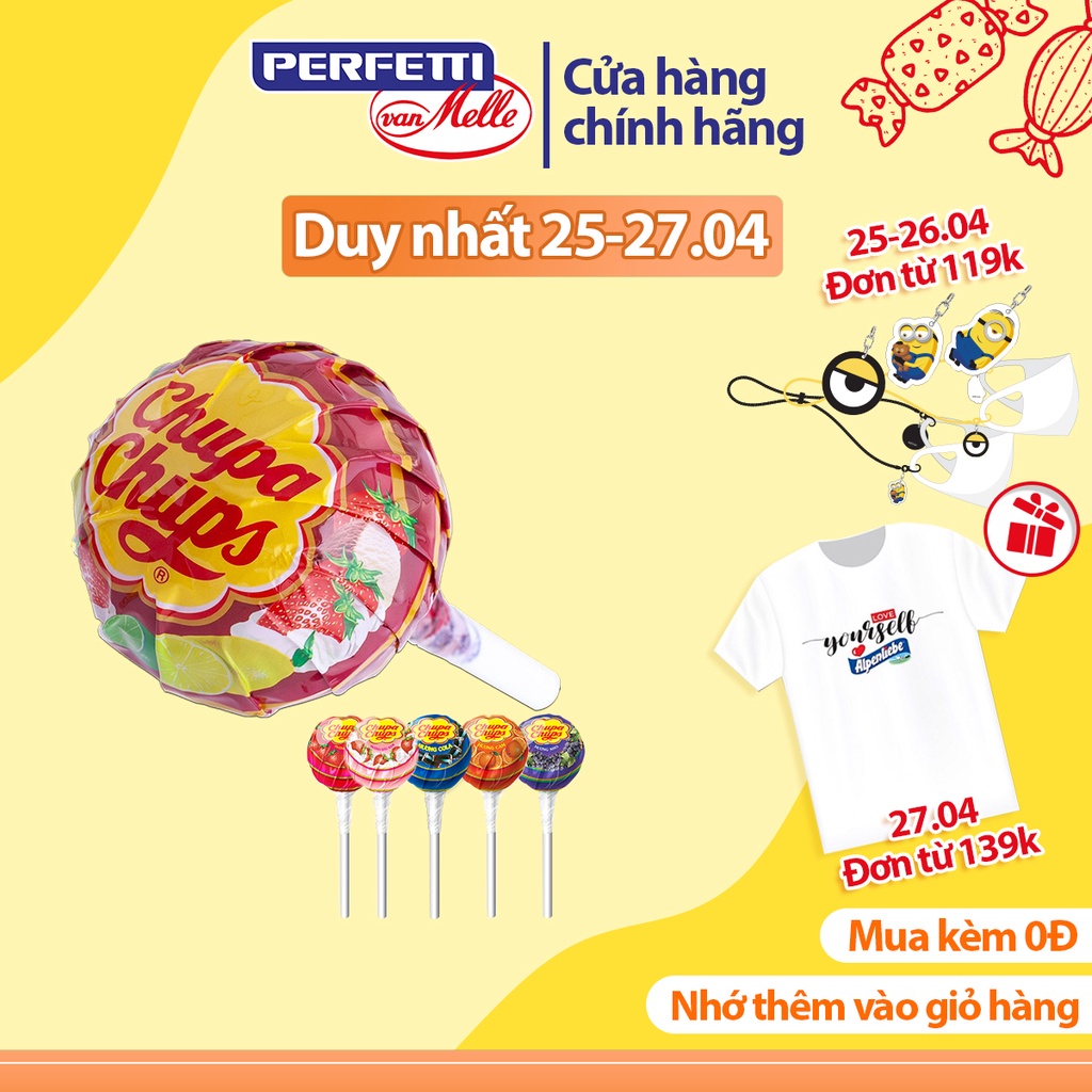 Chupa Chups kẹo mút hương trái cây khổng lồ (10 que)