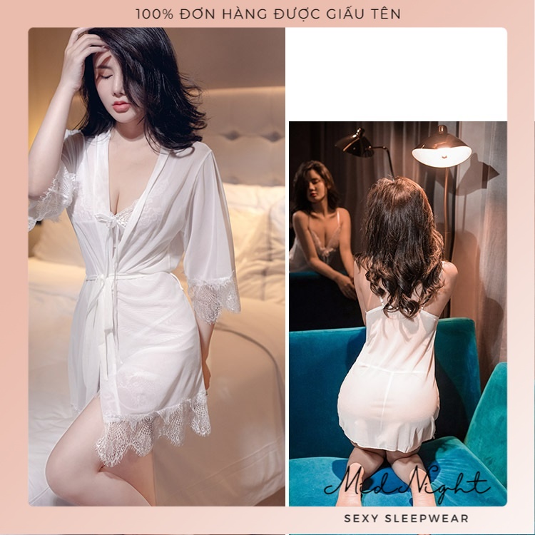 Bộ Đồ Ngủ Ren Sexy - Váy Ngủ Gợi Cảm - Đồ Lót Gợi Cảm Nữ Size Lớn Xuyên Thấu Cám Dỗ Mid Night Sexy | BigBuy360 - bigbuy360.vn