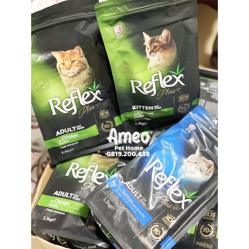 Hạt Reflex Plus Cho Mèo 1.5kg vị cá hồi| Thức ăn cho mèo Reflex Plus Adult Cat Food Salmon Nguyên Seal