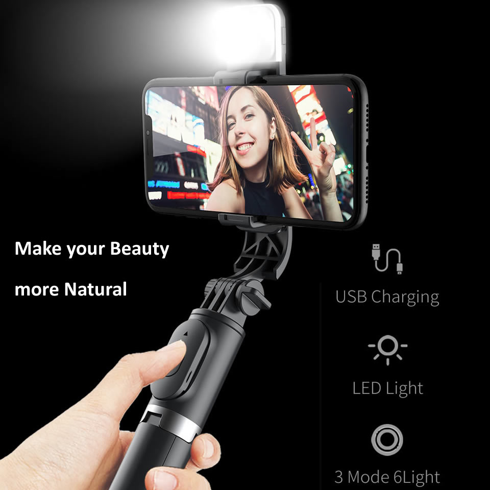Gậy Chụp Ảnh Selfie Bluetooth Không Dây Có Thể Gấp Gọn Kèm Điều Khiển Từ Xa Cho Ios Android | BigBuy360 - bigbuy360.vn