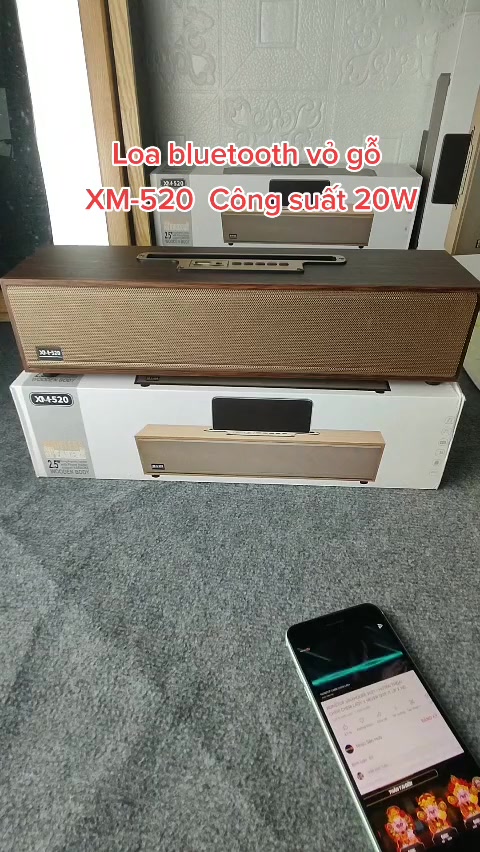 Loa bluetooth XM 520 bass chuẩn nhạc đỉnh cao,loa không dây công suất 20w thiết kế vỏ gỗ dạng thanh để bàn sang trọng | BigBuy360 - bigbuy360.vn