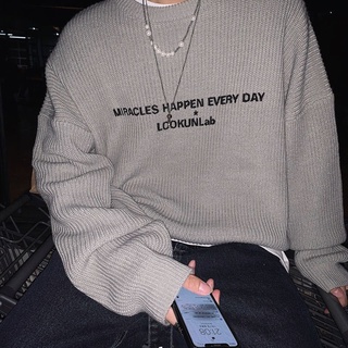 Áo Sweater cổ tròn dáng rộng thêu họa tiết màu sắc xinh xắn