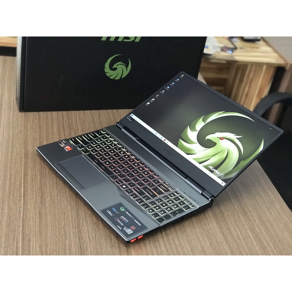 Laptop chơi game MSI Alpha 15  (Ryzen 7 3750H 8CPU, Ram 8GB, SSD NVMe 512GB, VGA Radeon RX 5500M 4GB
