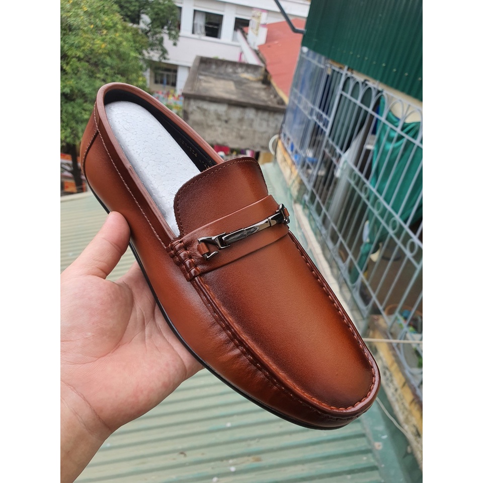 Giày mọi, giày lười nam  có loại big size cỡ lớn 44 45 46 47 48 cho chân to chất da bò thật 100%, bảo hành 2 năm
