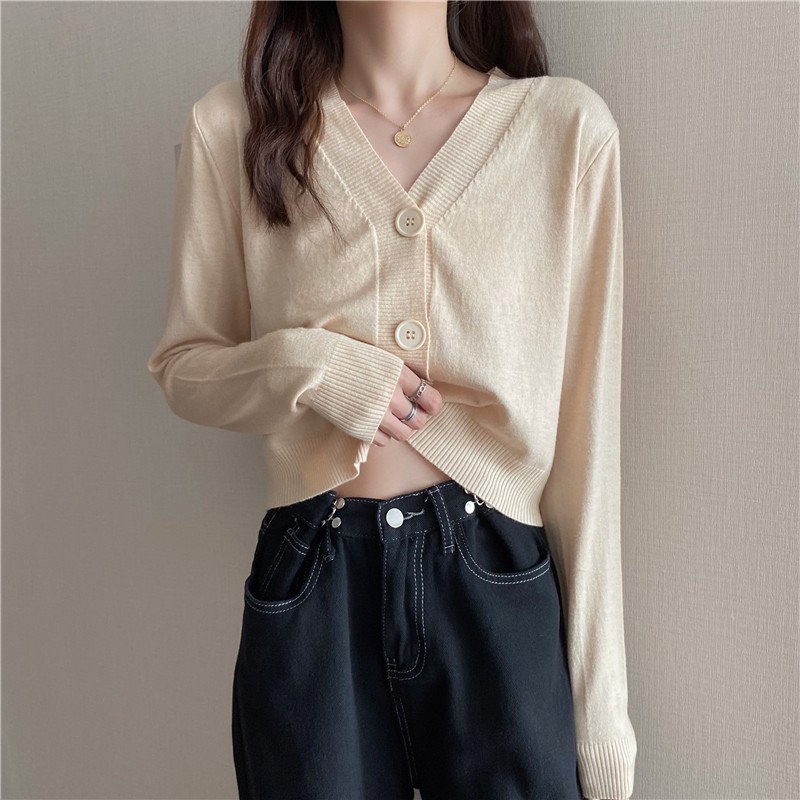 Áo Len Cadigan 3 Khuy Chất Mềm Mịn Dáng Crotop Cá Tính