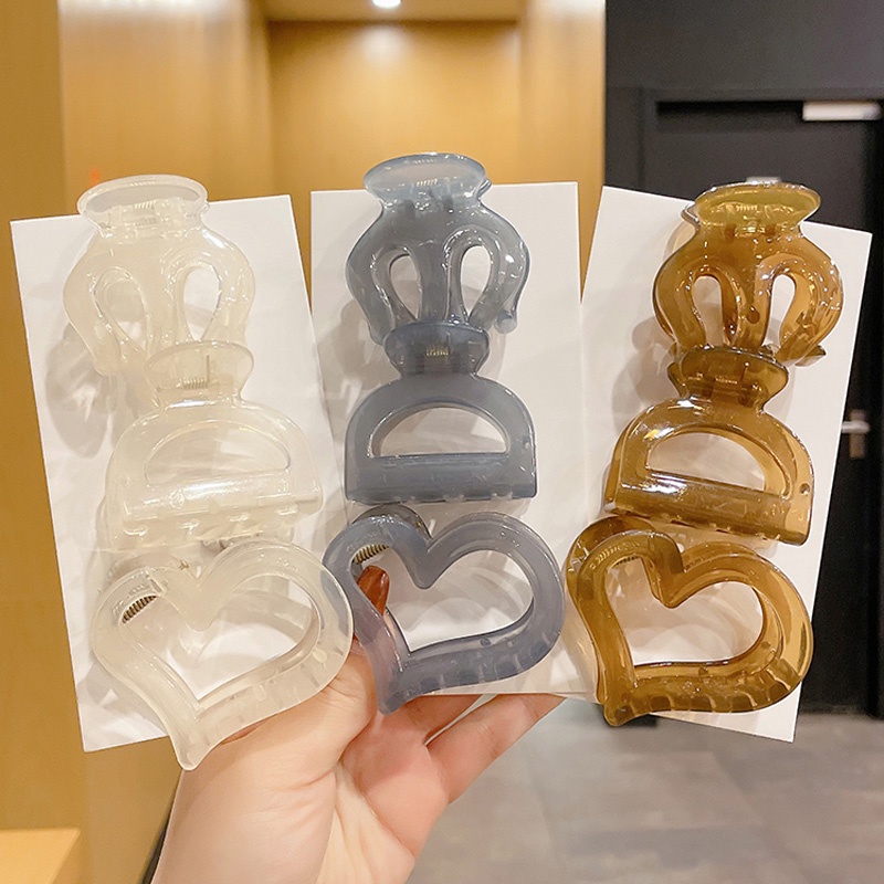 Kẹp Tóc Bằng Nhựa Acrylic Trong Suốt Phong Cách Hàn Quốc Tinh Tế