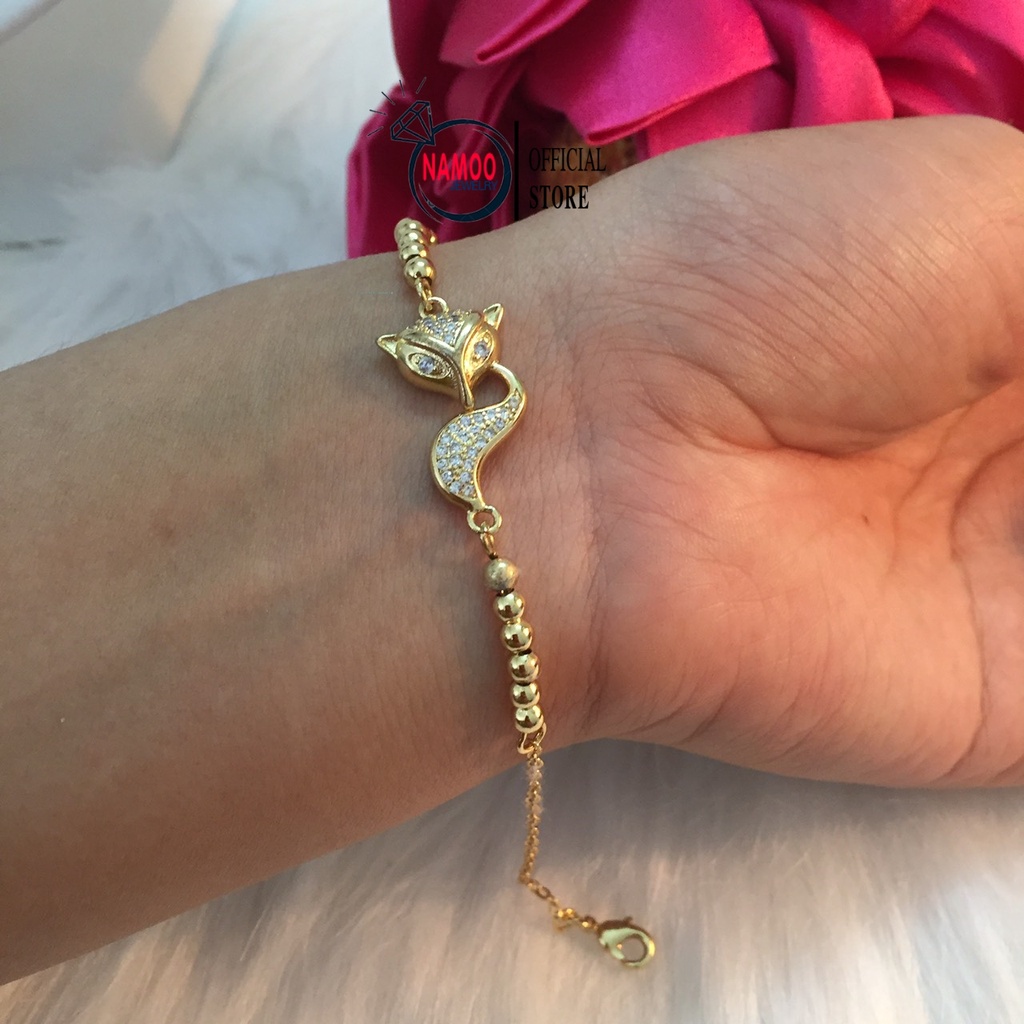 Lắc Tay Bạc Hồ Ly Nữ Mạ Vàng 18k Namoo Jewelry