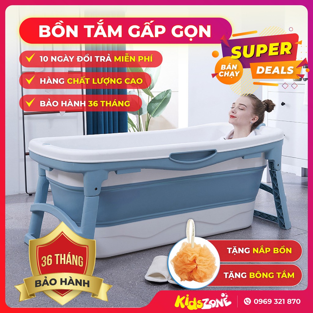 BỒN TẮM GẤP GỌN THÔNG MINH, Dành cho người lớn. Gia đình tắm, xông hơi thư giãn, chất liệu cao cấp nhựa PP và hạt TPE