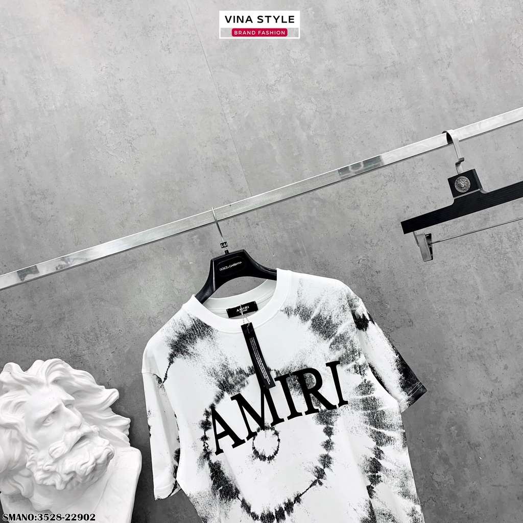 Áo phông Amiri họa tiết đen pha trắng - Áo thun cotton Amiri phối đen trắng họa tiết chìm Unisex