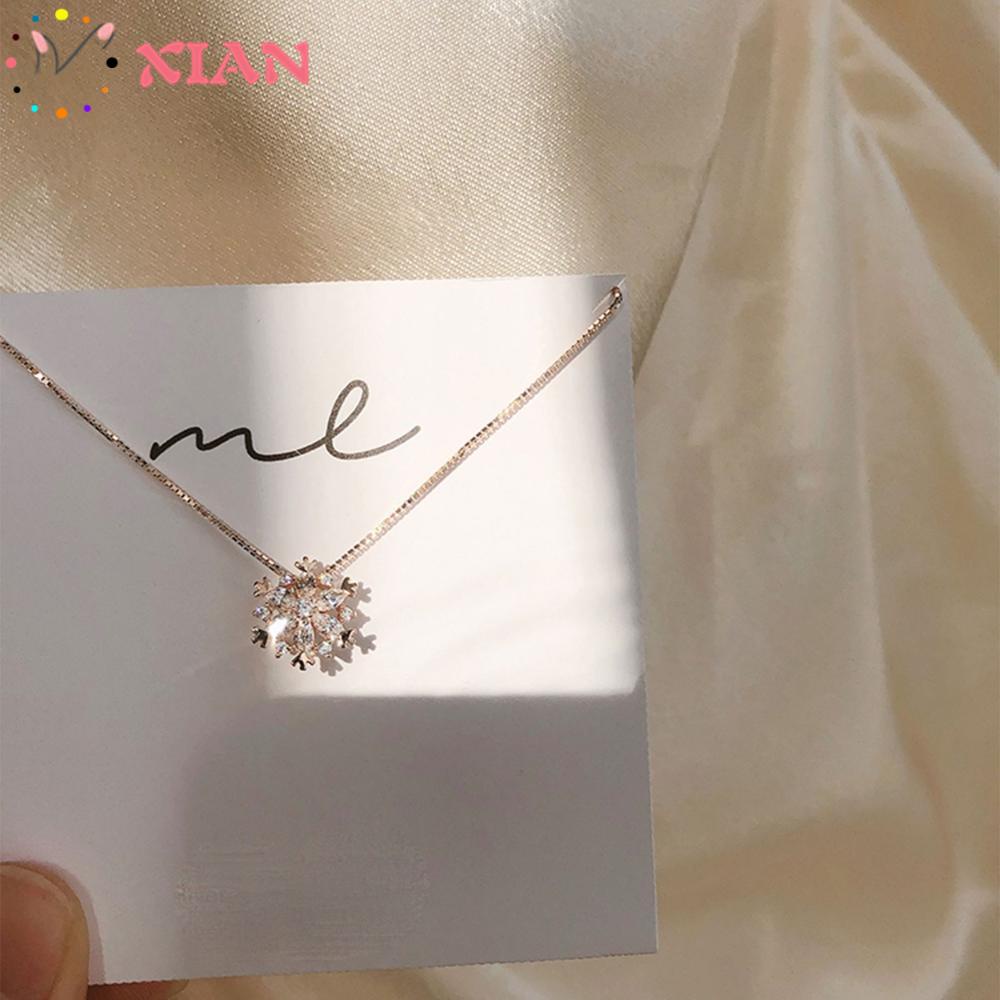 Dây Chuyền Mặt Hoa Tuyết Đính Đá Zircon Thời Trang