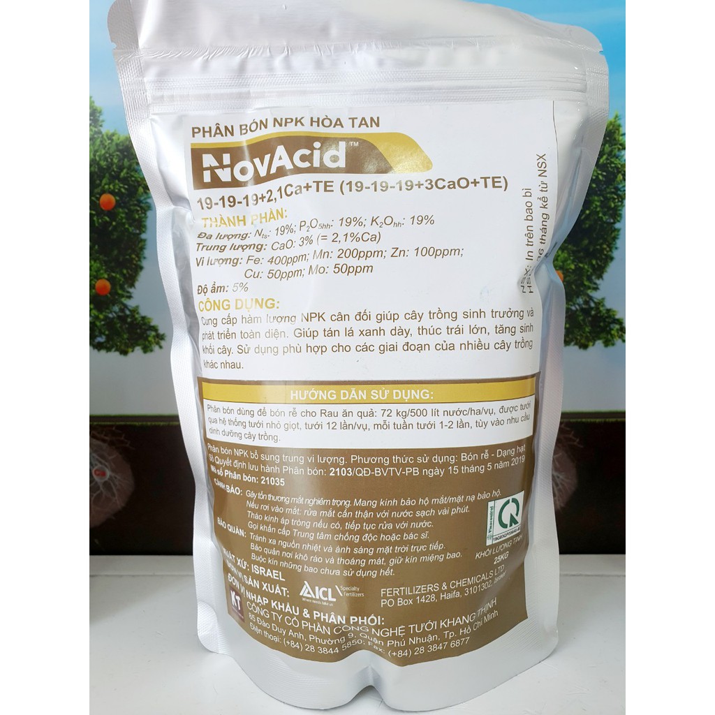 Phân bón Rau Hoa NPK 19-19-19+3CaO+TE -Israel