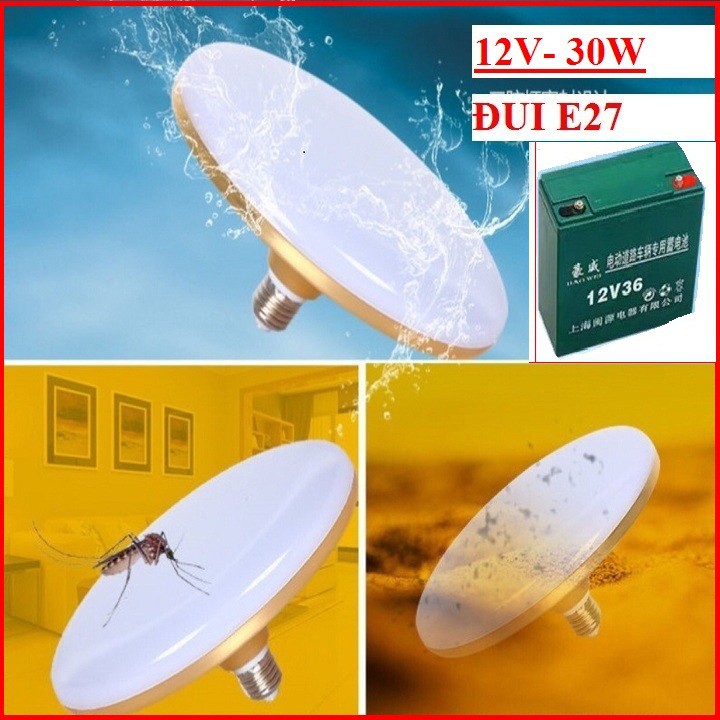 ĐÈN KẸP BÌNH ÁP QUY 12V LOẠI ĐUI XOÁY E27.