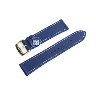 Dây đồng hồ thủ công da bê BARENIA nhập khẩu Pháp | Màu Xanh Navy - BAR39.5