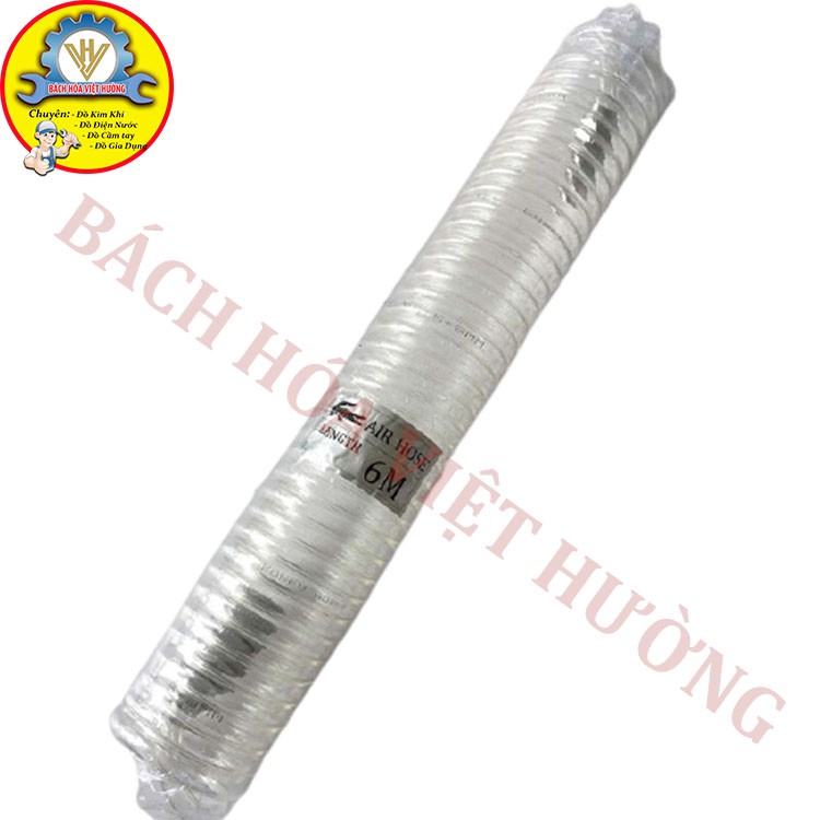 Dây xoắn hơi khí nén màu trắng loại dày đẹp 5x8mm đủ kích thước độ dài 6m, 9m, 12m, 15m [LOẠI ĐẸP]