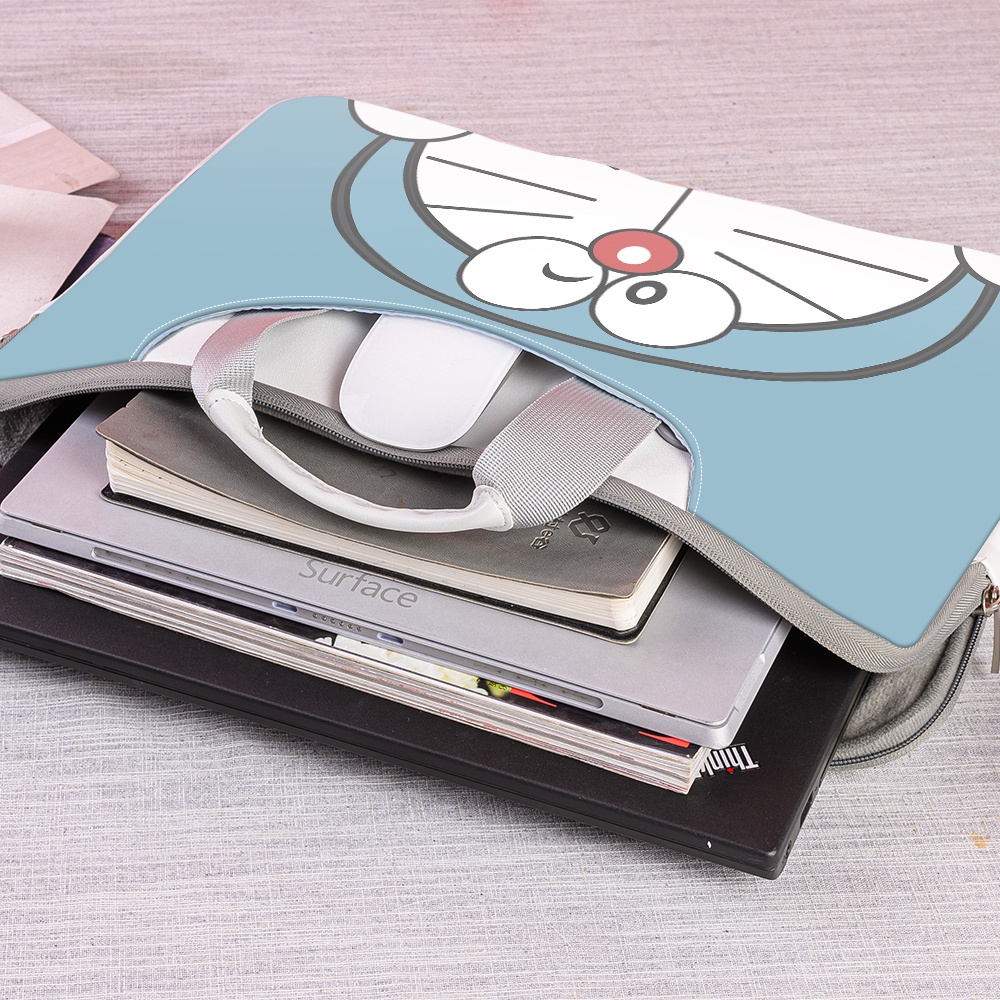 Túi Đựng Laptop Chống Sốc Chống Thấm Nước In Hình Doraemon Đáng Yêu