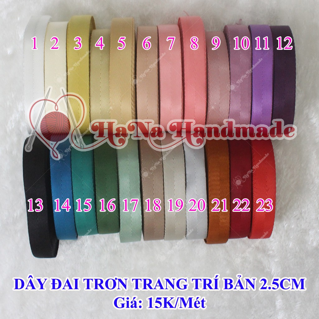 Dây đai trơn trang trí bản 2.5cm (15k/mét)