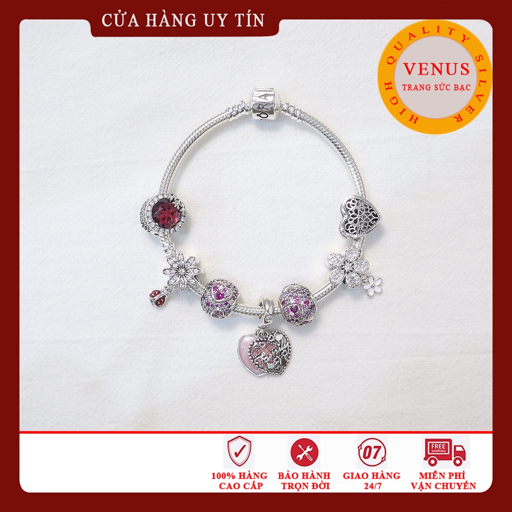 Vòng charm mệnh Hỏa với 6 hat charm xinh xắn- Mã sản phẩm VENUSBST5