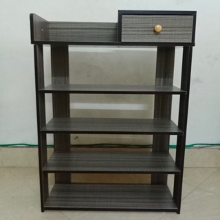 Kệ giầy gỗ 5 tầng màu ghi HCM