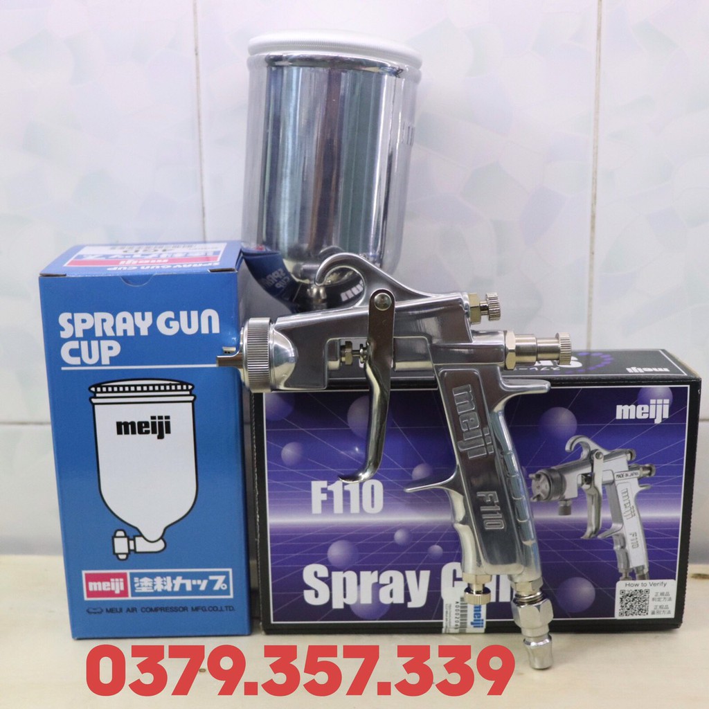 Súng Phun Sơn Cao Cấp Meiji F110- G13T EXP Béc 1.3mm Xuất Xứ Nhật Bản