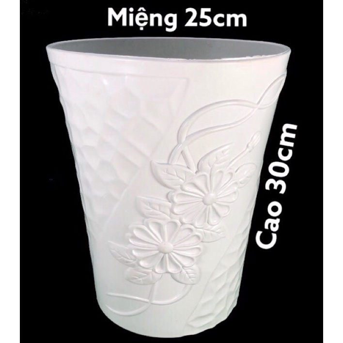 Chậu nhựa Đúc Bông Đá giả sứ, chậu hoa trang trí tết cực kỳ dày kiểu dáng tuyệt đẹp (sử dụng trên 5 năm)