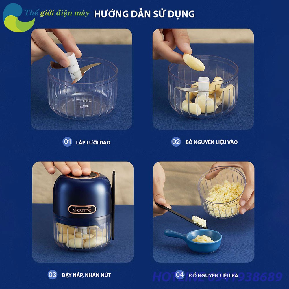 Máy xay nghiền mini đa năng không dây deerma JS100/ JS200 - Bảo hành 1 tháng - Shop Thế Giới Điện Máy