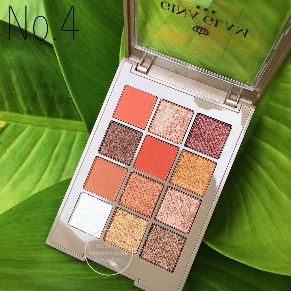 [  An Toàn ] Phấn Mắt 12 Ô GINA GLAM Velvet Eyeshadow G42