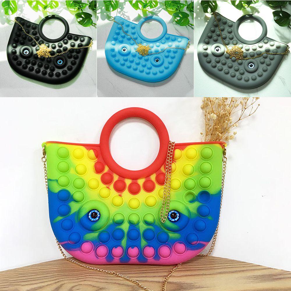 Hecceh Túi Tote Đeo Vai Tote Đơn Giản Dimple Bong Bóng Đẩy Lên Túi Tote Cho Nữ