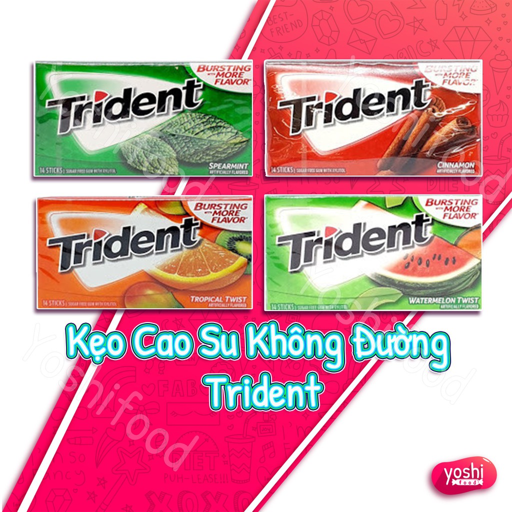 Kẹo Cao Su Không Đường Trident