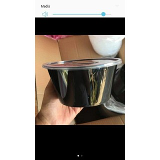 Thố nhựa tròn đen 750 ml- 1000 ml