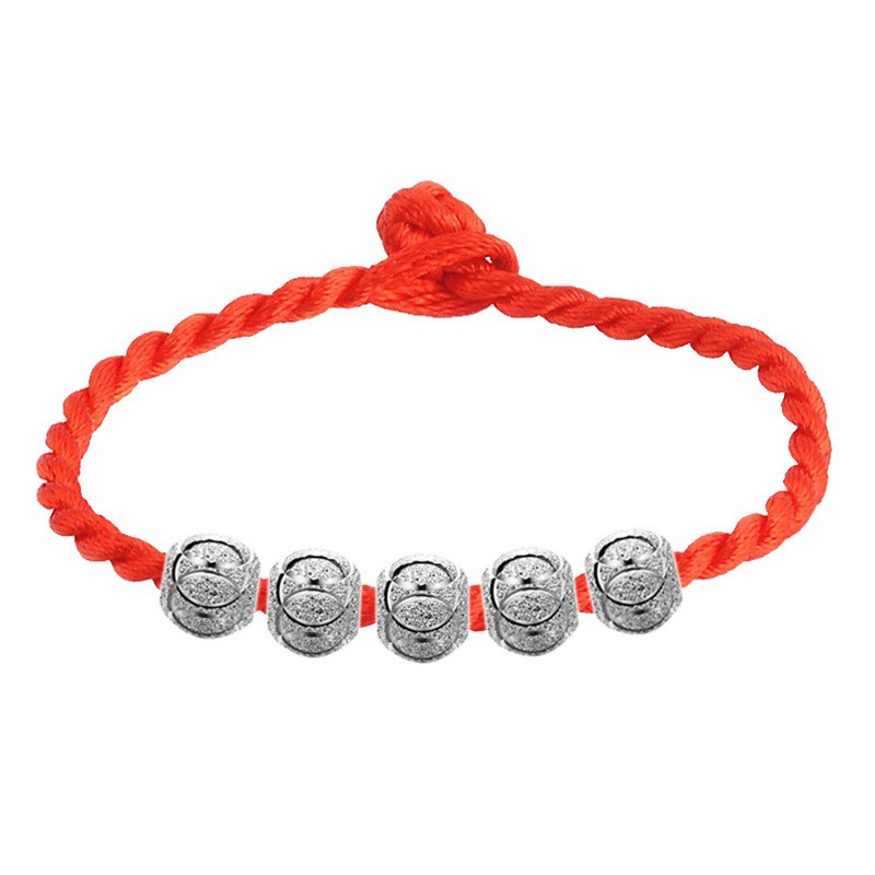 Vòng Tay Dây Bện Màu Đỏ 925