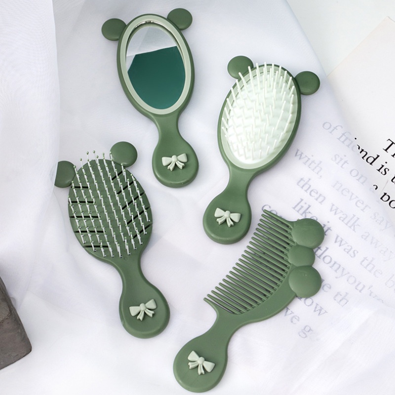 Set Gương Lược Nhỏ Cầm Tay Tai Gấu Hình Dễ Thương Giá Rẻ