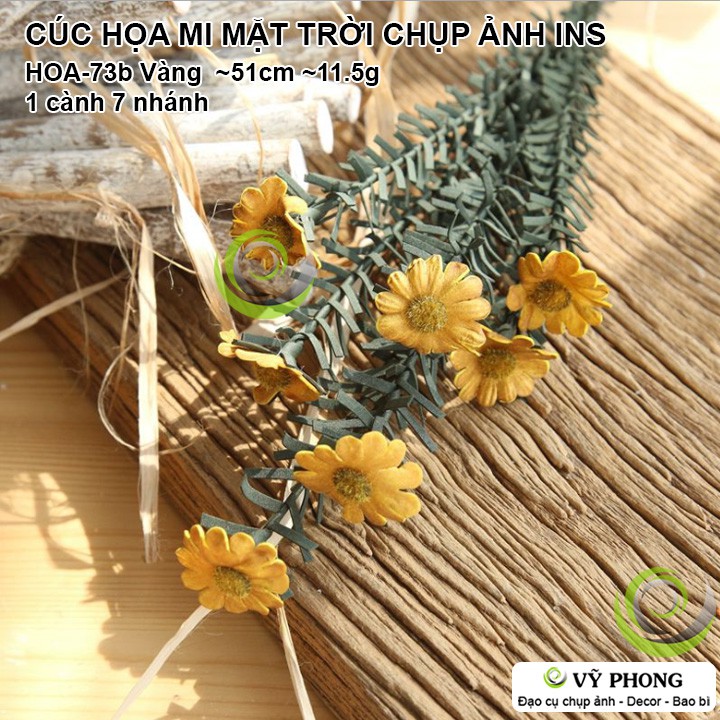 CÀNH HOA CÚC HỌA MI MẶT TRỜI TRANG TRÍ ĐÁM CƯỚI ĐẠO CỤ CHỤP ẢNH SẢN PHẨM INS HOA-73