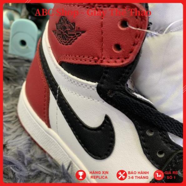 [FreeShip-Hàng Cao Cấp] Giầy Jd1 Jordan trắng đỏ đen cao cổ   Full phụ kiện, Giày Retro high Bead Toe full box