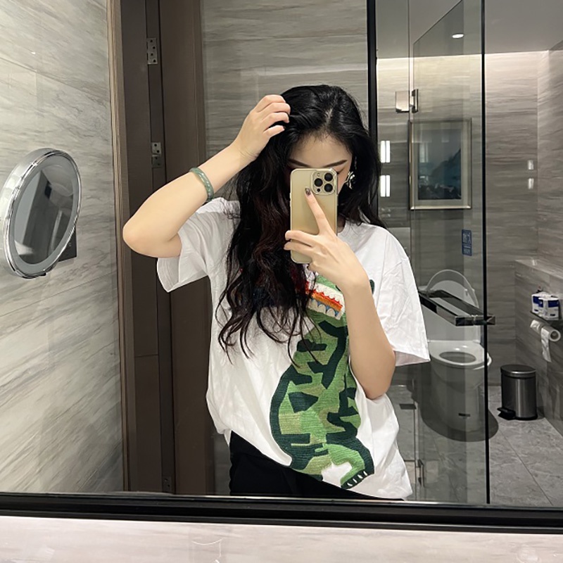 Áo Thun Cotton Tay Ngắn Cổ Tròn Thời Trang Mùa Hè Phong Cách Hàn Quốc Dành Cho Nữ