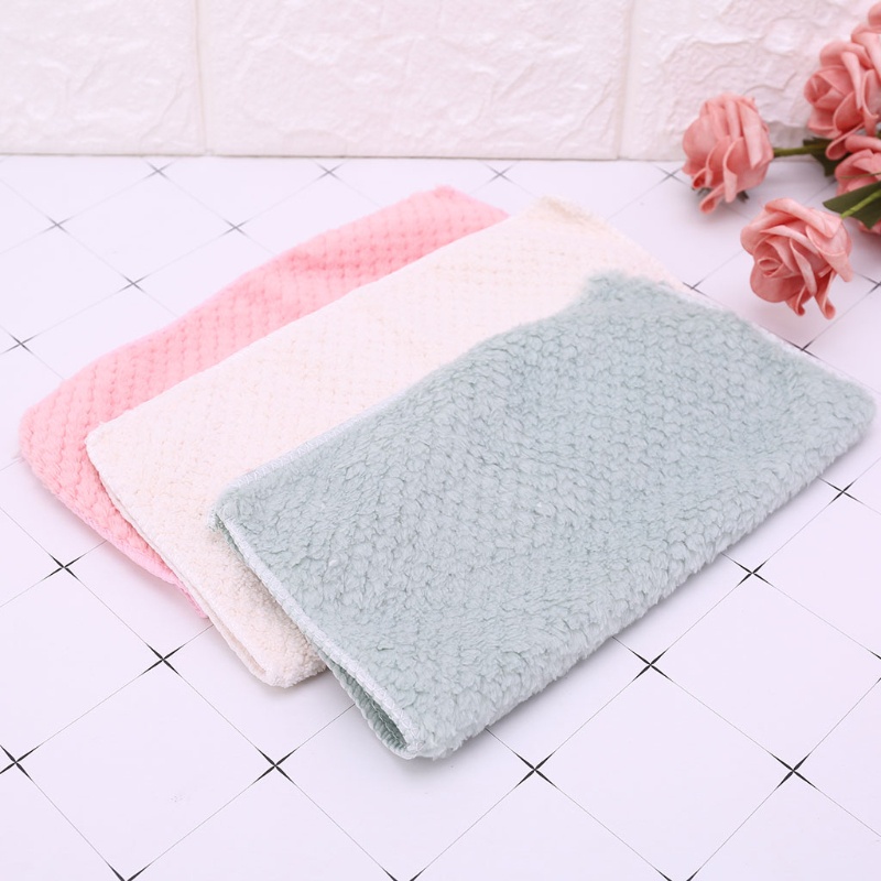 Khăn Lau Chén Dĩa Hình Vuông Bằng Sợi Micro Tiện Dụng Cho Nhà Bếp