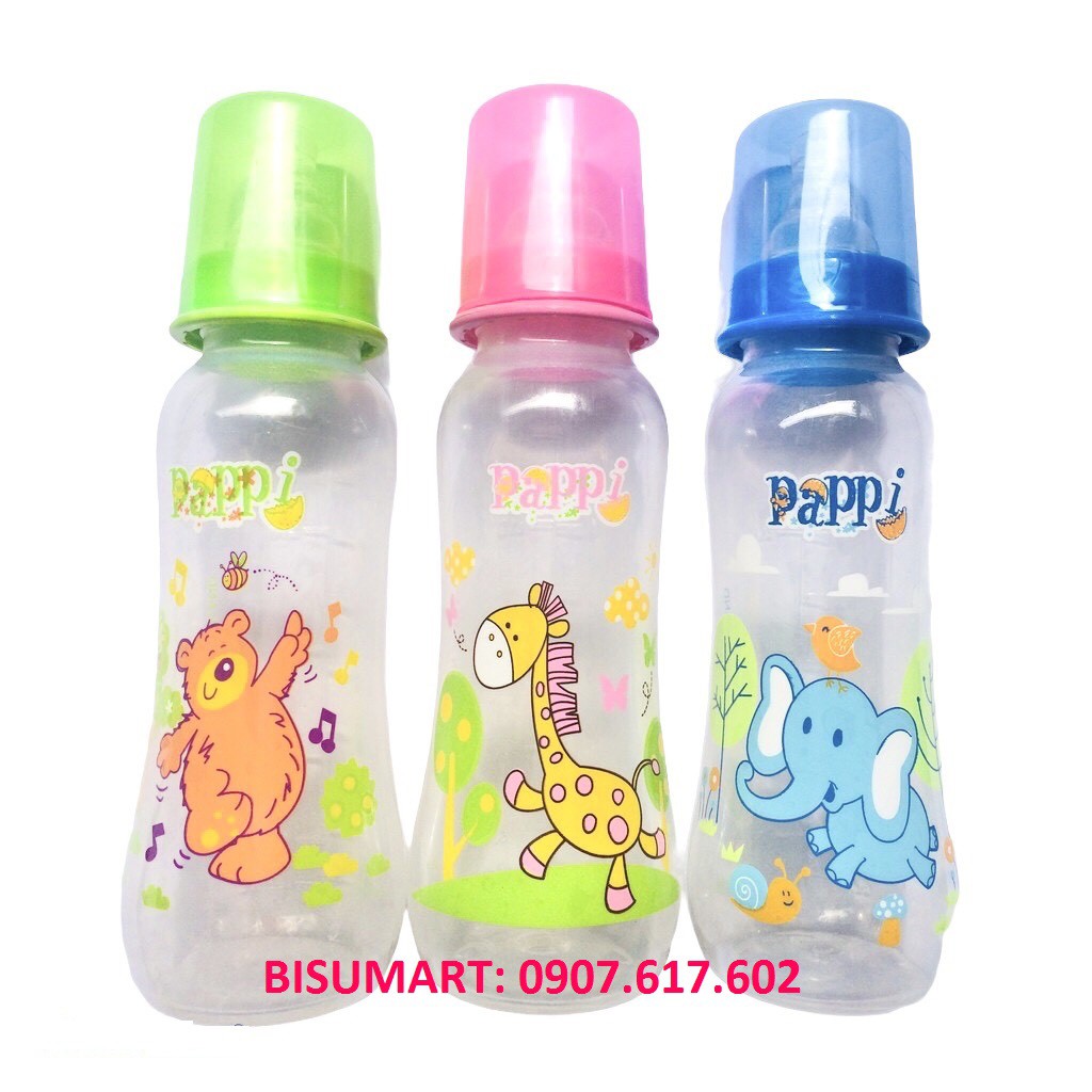 Bình sữa cổ hẹp eo Pappi 250ml Thailand