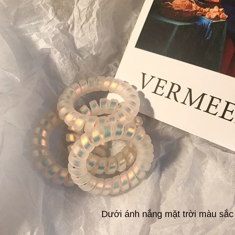 Đồ cột tóc đuôi nhựa bằng dây cao su kiểu xoắn dây điện thoại Hàn Quốc