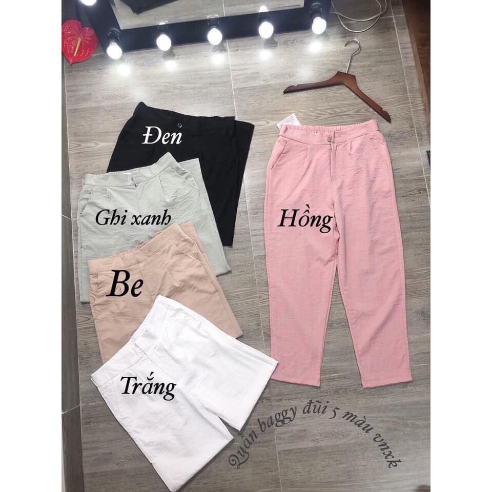 Quần Baggy Đũi Xước Có Khuy Siêu Hot Nhiều Màu