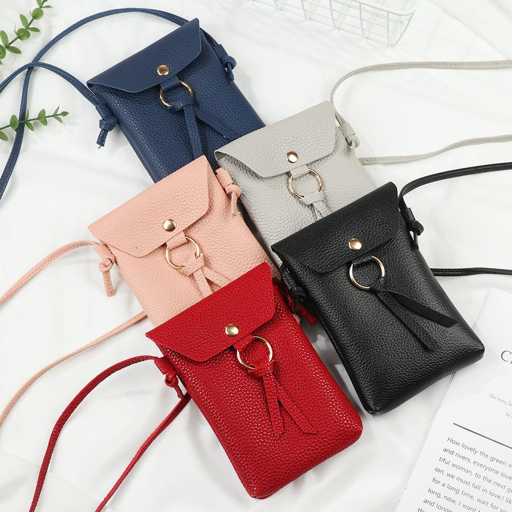 Ốp Chìa Khóa Mini Bằng Da PU Màu Trơn Tiện Dụng Mang Theo Du Lịch