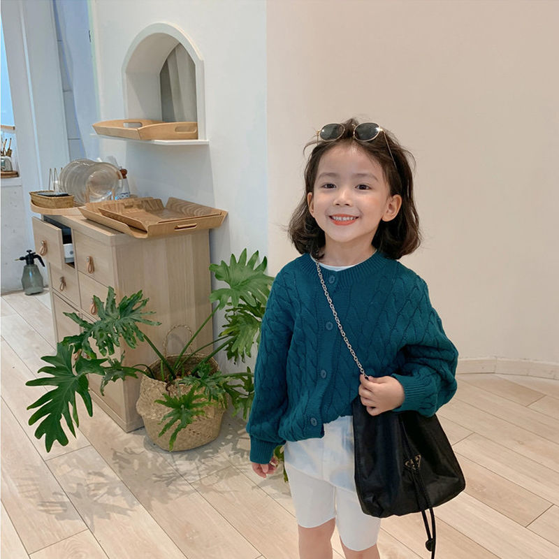 Áo Sweater Dệt Kim Phong Cách Hàn Quốc Xinh Xắn Cho Bé Gái