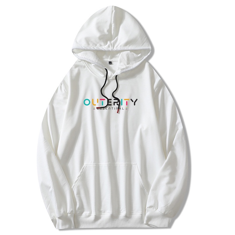 Áo Hoodie trắng Basic Outerity SS3 in 2 mặt nhiều size (N49 - MÀU TRẮNG HOODIE)