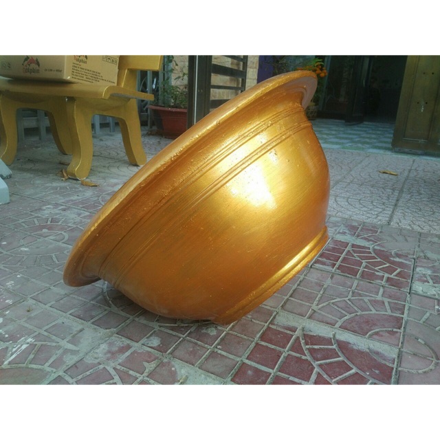 Sơn chậu kiểng nhũ vàng , nhũ đồng