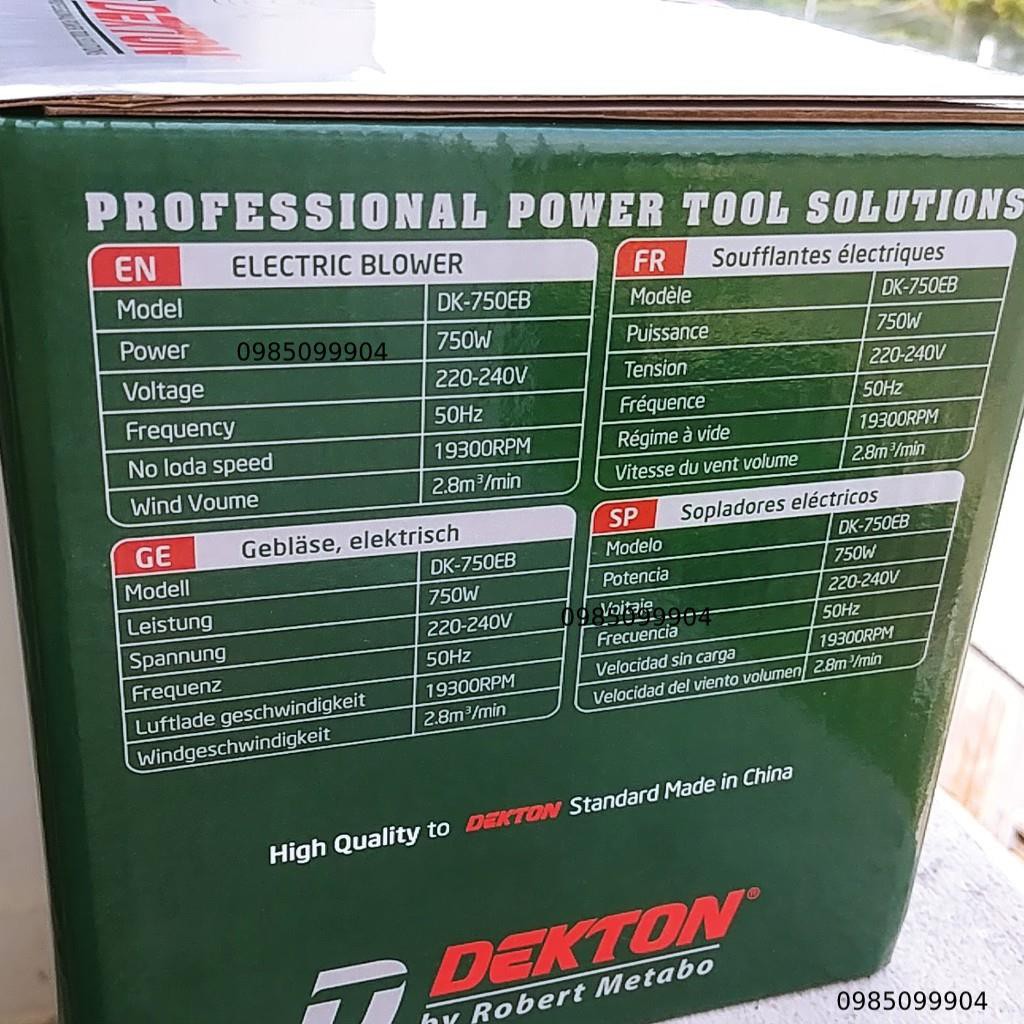 Máy thổi bụi hút bụi 750W chính hãng Dekton DK 750EB Rotor dây đồng Chỉnh tốc Dekton