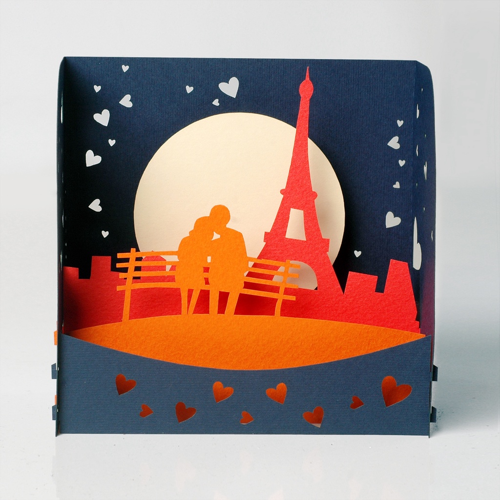 Thiệp 3D Tình Yêu, couple love pop-up card, thiệp nổi HMG handmade