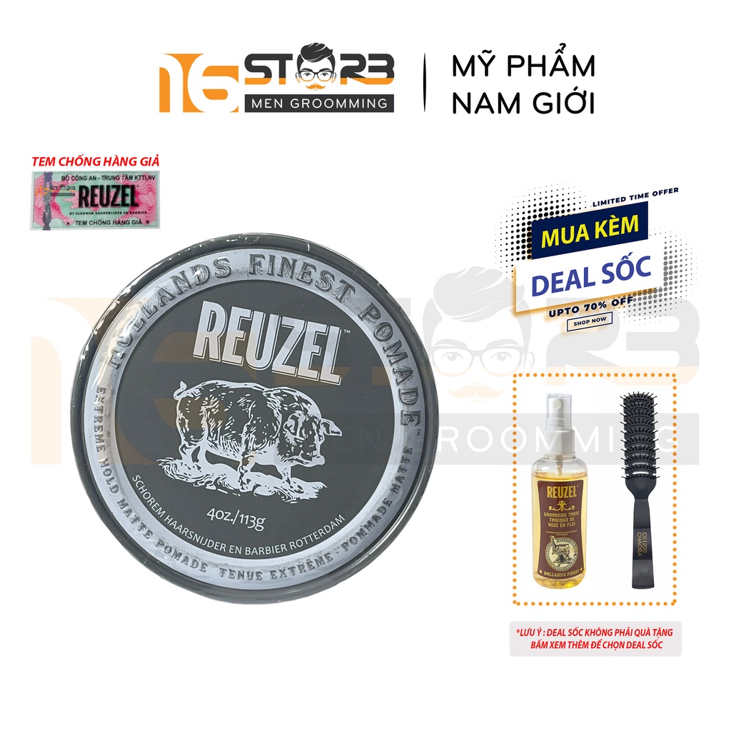 Sáp Vuốt Tóc Nam Reuzel Extreme Hold Matte Pomade 35/113g